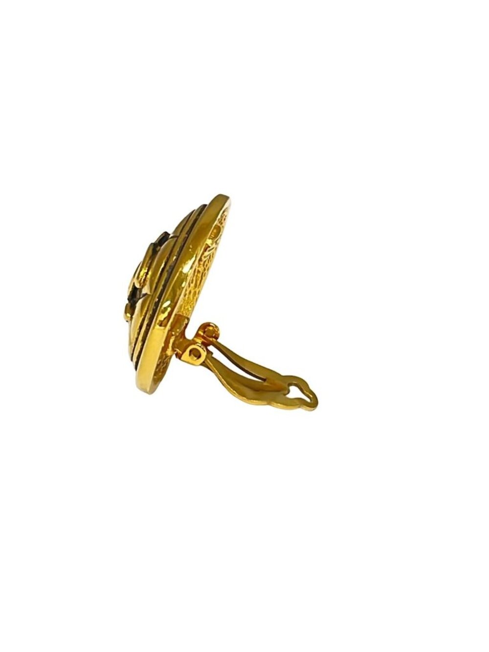 Chanel Earrings CC Logo Gold Quilted - Picture 5 of 5